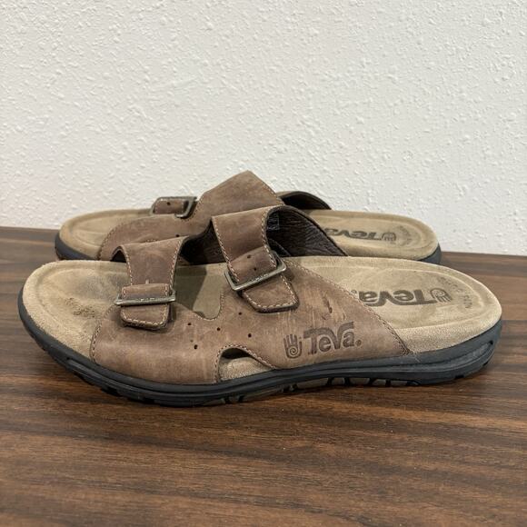 TEVA Lodo 2 Strap Leather Buckle Sandals Mens 10 Outdoor #6545 Shoc Pad Sole main image 4